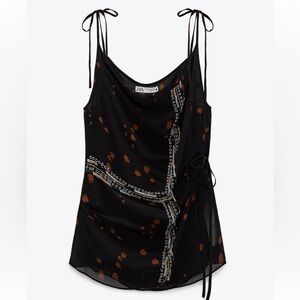 Printed & Embroidered Camisole Top